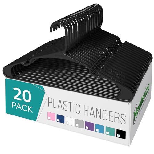Neaterize Plastic Clothes Hangers 20 Pack - Space Saving Design