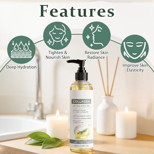 Collagen Firming Body Oil - Lightweight Moisturizing Skin Treatment (2 Pack)