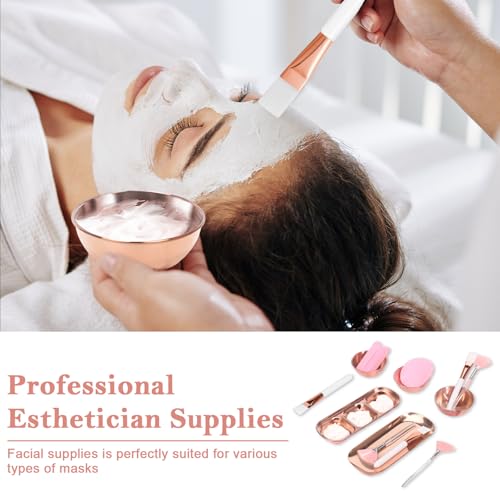23-Piece Rose Gold Esthetician Facial Skincare Tool & Mixing Bowl Set