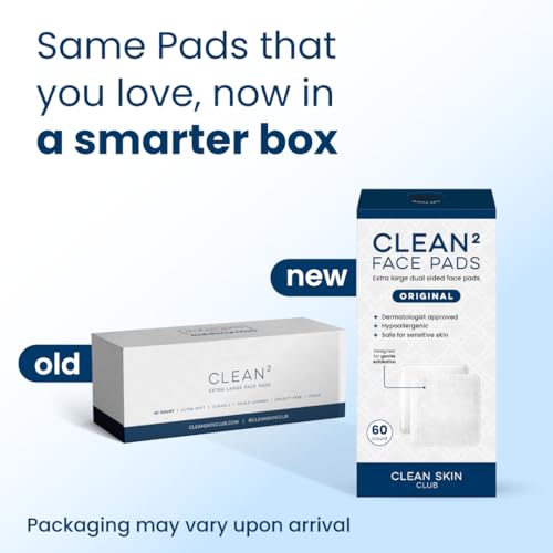 Clean Skin Club Clean©÷ Pads 2.0 [NEW & Improved Edges] Guaranteed Not to Shed & Tear Face Pads, Unique Triple Layers, Textured & Ultra Soft Side, Organic Disposable Cotton, Pair with Makeup Remover