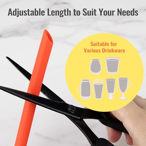 NiHome 6-Pack Reusable Wide Silicone Straws for Smoothies