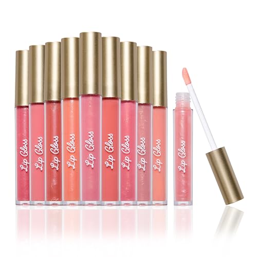 B.C Beauty Concepts Lip Gloss Collection – Pink & Neutral, 1 Fl Oz, Shimmering Glossy Lip Makeup Set