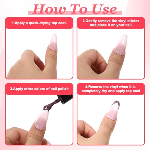 64 Sheets Self-Adhesive French Tip Nail Stickers - 8 Shapes