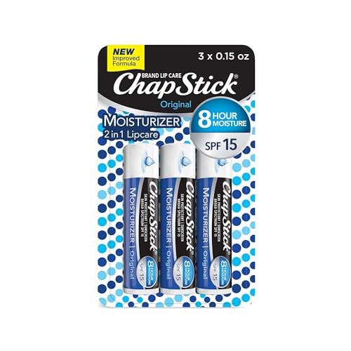 ChapStick Moisturizer Original Lip Balm Tubes SPF 15 - Pack of 3