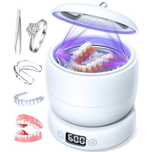 Doporro Ultrasonic Retainer Cleaner - 42kHz Deep Clean for Dentures & Aligners