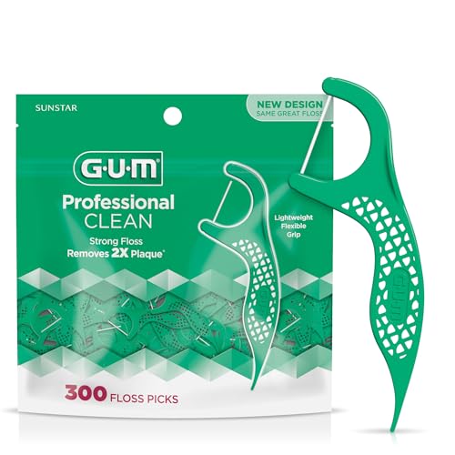 GUM Professional Clean Floss Picks, Mint Flavor, 300 Count
