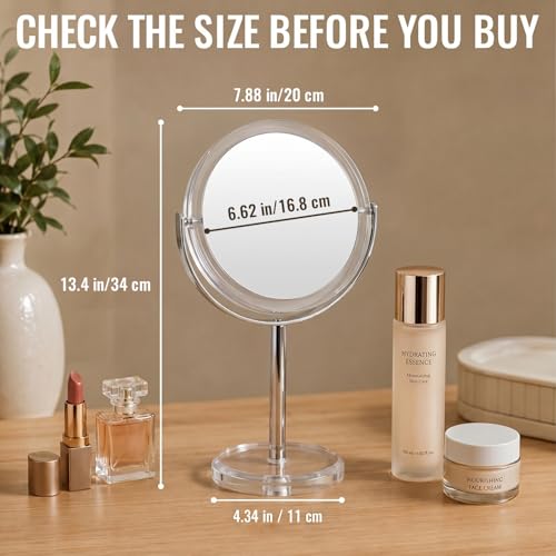 Auxmir 8" Double-Sided Makeup Mirror, 1X/30X Magnification