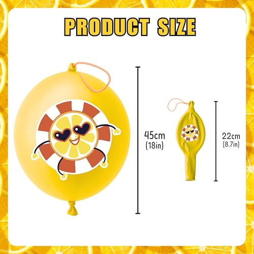 72 Pack Lemon Party Favors with Punch Balloons & Temporary Tattoos