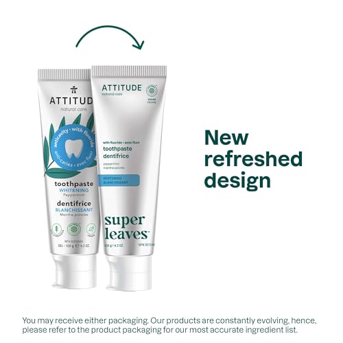 ATTITUDE Hydroxyapatite Toothpaste with Fluoride, Whitening, 4.2 Oz