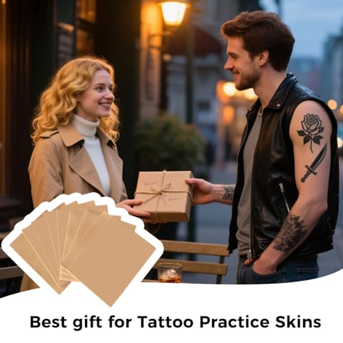 30 Pack Realistic Fake Skin for Tattoo Practice - 8"x6" Complexion Sheets