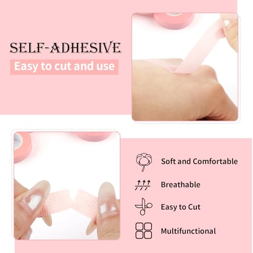 Eyelash Extension Tape - 12 Rolls Pink Micropore Fabric