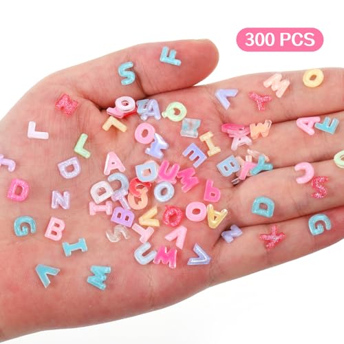 TIESOME 300 Pcs Candy Resin Letter Nail Charms for DIY Art