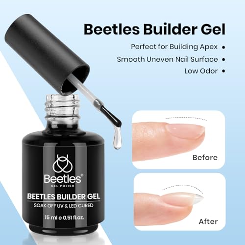 Beetles Builder Nail Gel Kit - 3pcs 15ml with Base & Top Coat