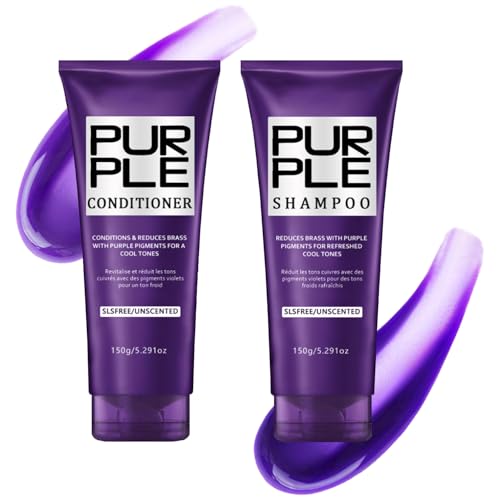 Purple Shampoo and Conditioner Set for Blonde & Silver Hair - 2 x 5.29 oz
