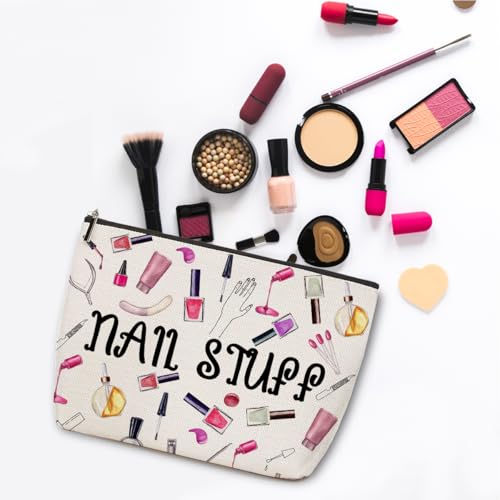 2-Piece Linen Makeup Bag Set - Portable Cosmetic Pouch for Travel