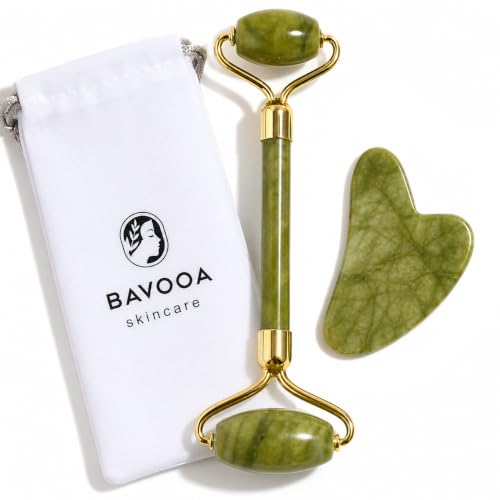 R.E.M Spring Jade Roller & Gua Sha Set for Face, Anti-Aging, Puffiness & Wrinkles
