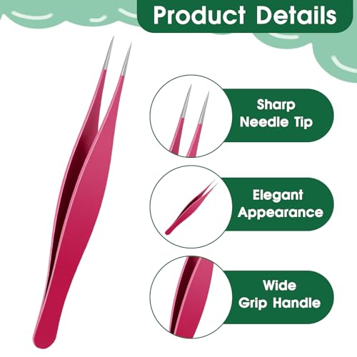 3 Pcs Precision Ingrown Hair Tweezers Set - Fine Point Tip