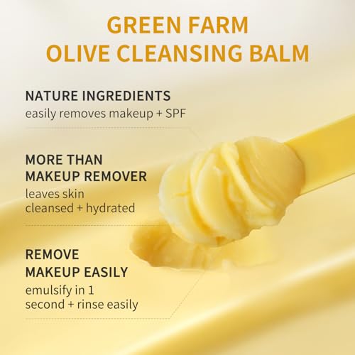 GREEN FARM Makeup Remover Cleansing Balm for Waterproof Mascara & Sensitive Skin