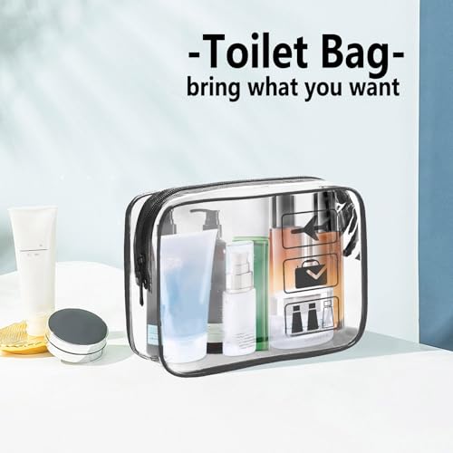 TREALDATE Clear TSA-Approved Travel Toiletry Bags - 10 Pack