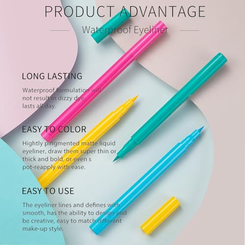 DekRion Long-lasting Waterproof Liquid Eyeliner - 12 Colors