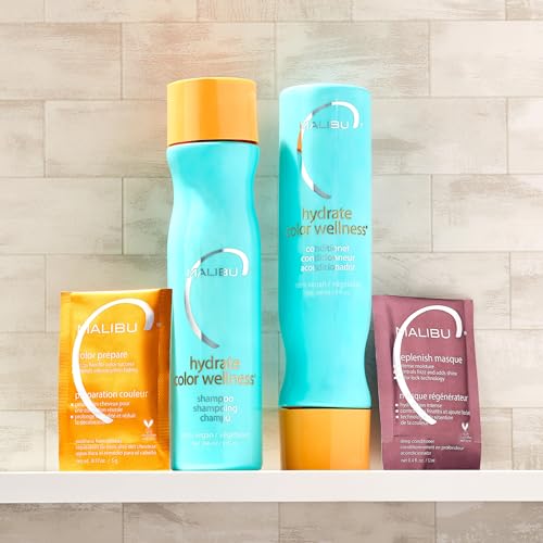 Malibu C Hydrate Color Wellness Conditioner 9 oz - Moisturizing, Color Safe for Vibrant Hair - Vegan & Sulfate-Free - Pack of 1