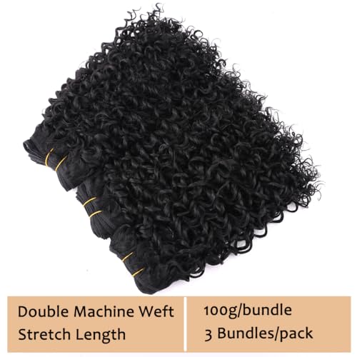 Reyna Synthetic Afro Kinky Curly Hair Extensions 12 Inches - 3 Bundles for Black Women