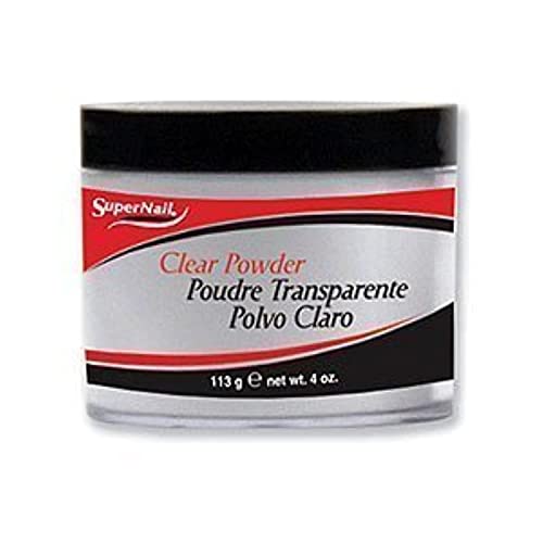 SuperNail Clear Nail Powder, 4 Ounce - Strong Adhesive Formula