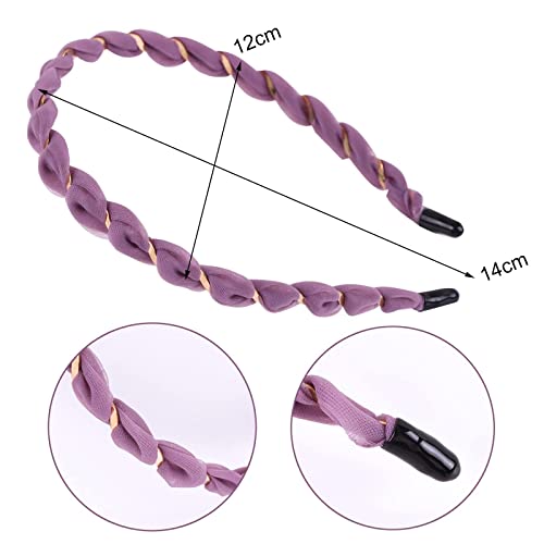 ZIRICHER Thin Metal Spring Headbands for Women - Multicolor Wavy Hair Hoop