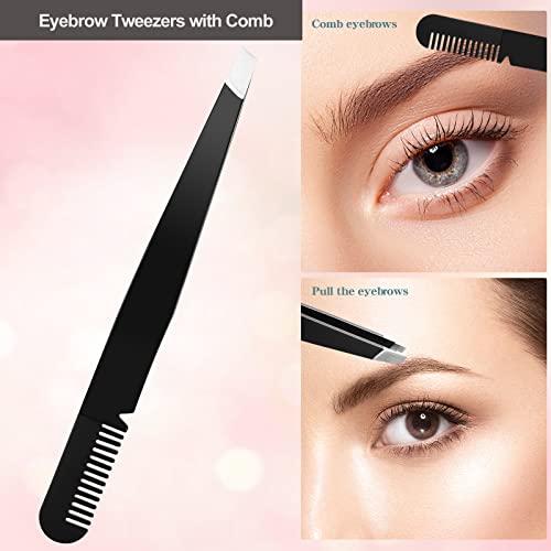 KAJUDA 5-in-1 Eyebrow Grooming Kit with Razor, Scissors & Tweezers