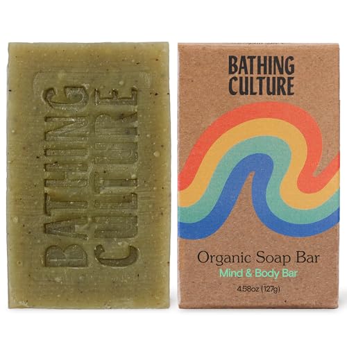Bathing Culture Organic Exfoliating Soap Bar with Chlorella & Aloe, 4.58 oz