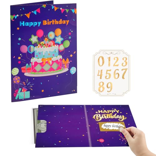 Ecloverlife Musical Birthday Card with Cash Holder & DIY Stickers