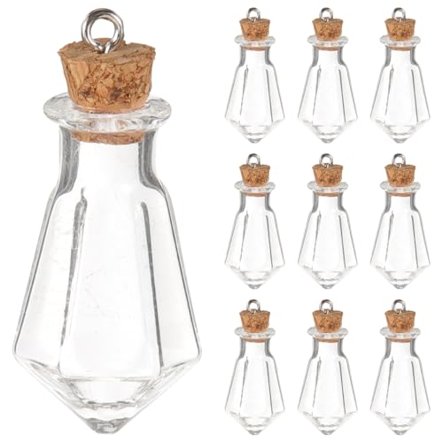 BESPORTBLE Mini Glass Bottles with Cork for DIY Jewelry - 10PCS