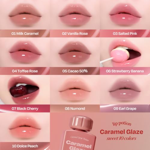 Korean Lip Gloss Lip Stain No.5 Cacao 50% Caramel Shine Moisturizing