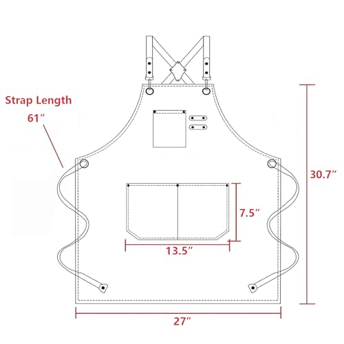 Cross Back Apron for Men & Women - 12oz Cotton Canvas with Pockets