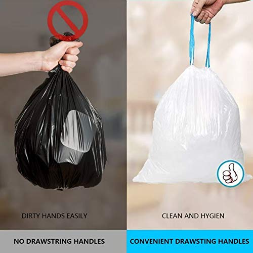 1.2 Gallon Small Trash Bags - Eco-Friendly Drawstring Garbage Liners, 80 Count