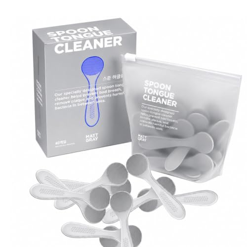 MATT GRAY Disposable Tongue Scrapers - 40 Count, Korean-Made Oral Care
