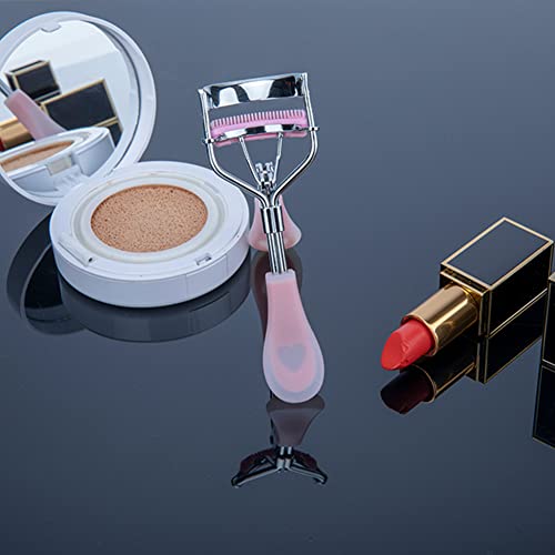 MERVK Stainless Steel Eyelash Curler with Built-in Comb & 5 Pads