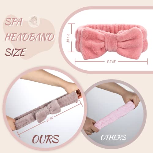 VITEVER 4 Pack Spa Headbands for Makeup & Skincare - Bow Design
