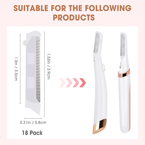 Replacement Blades for Finishing Touch Flawless Dermaplane Glo Facial Exfoliation Razor - White, 18-Pack