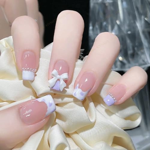 White Bow Nail Charms 200pcs - Delicate Bow-Knot Nail Art Supplies for Women & Girls