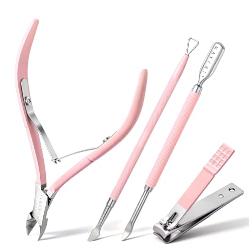 Makartt Pink Cuticle Trimmer Set - Nail Clipper & Pushers