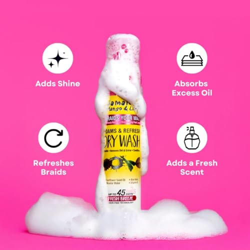Jamaican Mango & Lime Dry Wash - Gentle Cleansing Foam for Braids, Locs & Twists