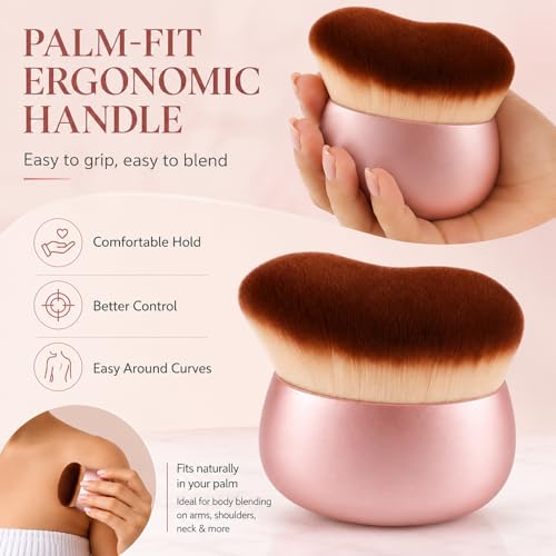 Wide Kabuki Body Makeup Brush for Self Tanner & Bronzer