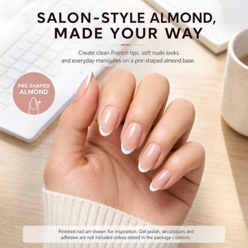 Yabonica 600 Pcs Almond Nail Tips - Pre-Shaped Gel Extensions