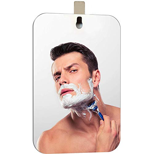 APHUIME Deluxe Large Fogless Shower Mirror, Fogless Shaving Mirror(7.48 in X 11 ?in), Anit-Fog Shaving Mirror with Hook, Fog Free Wall Hanging Makeup Mirror, Anti Fog Shatterproof Mirror in Bathroom