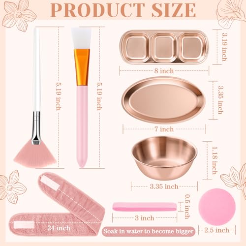 LemonRoad 25 Pcs Rose Gold Esthetician Facial Kit - Tools & Brushes
