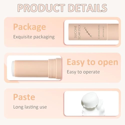 Silicone Scar Stick 2Pcs for Face & Body – Lightweight, Non-Greasy, Twist-Up Roll-On