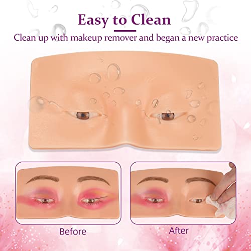 JimKing Open Eyes Makeup Practice Face - Realistic 3D Silicone Skin for Beginners & Professionals