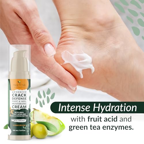 Tree To Tub Urea Foot Cream for Dry Cracked Heels - 3.4 Fl Oz