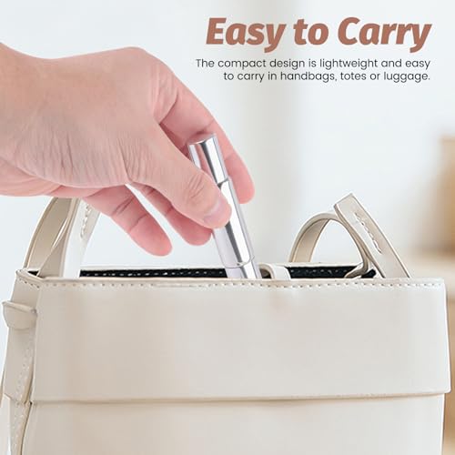 Plushly 6-Pack 10ml Travel Perfume Refillable Bottle with Dual Sprayer & Roller